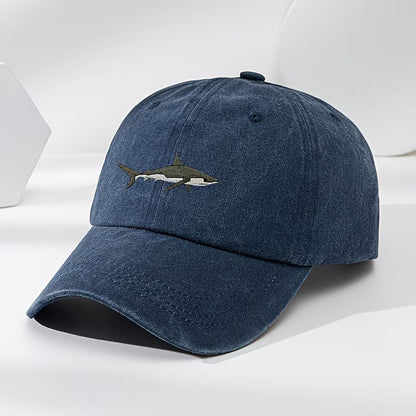 High-quality shark embroidered baseball cap