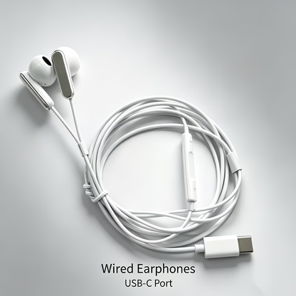 Wired earphones with high compatibility and direct connection design. Online microphone