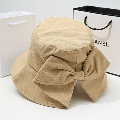 Women's Bow-Adorned Bucket Hat / Sun Hat