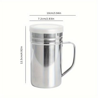 Stainless Steel Seasoning Jar with Handle - Durable BBQ Seasoning Bottle