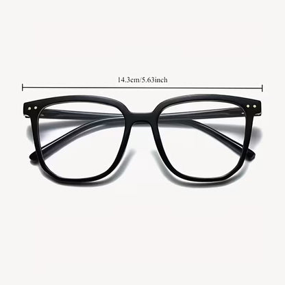 Blue-light blocking glasses (1 pair) — Unisex, oval, full-frame, clear lenses