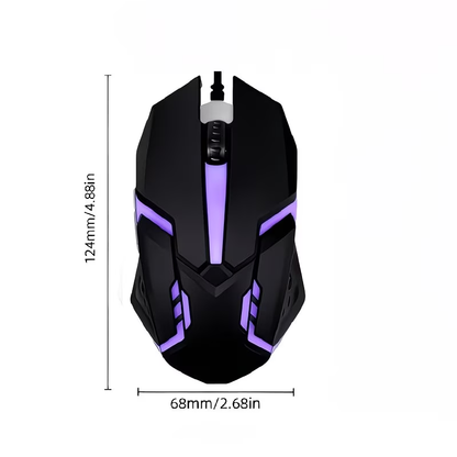 Wired RGB gaming mouse with mechanical click sensation, USB computer mouse, suitable for PC, laptop, desktop computers